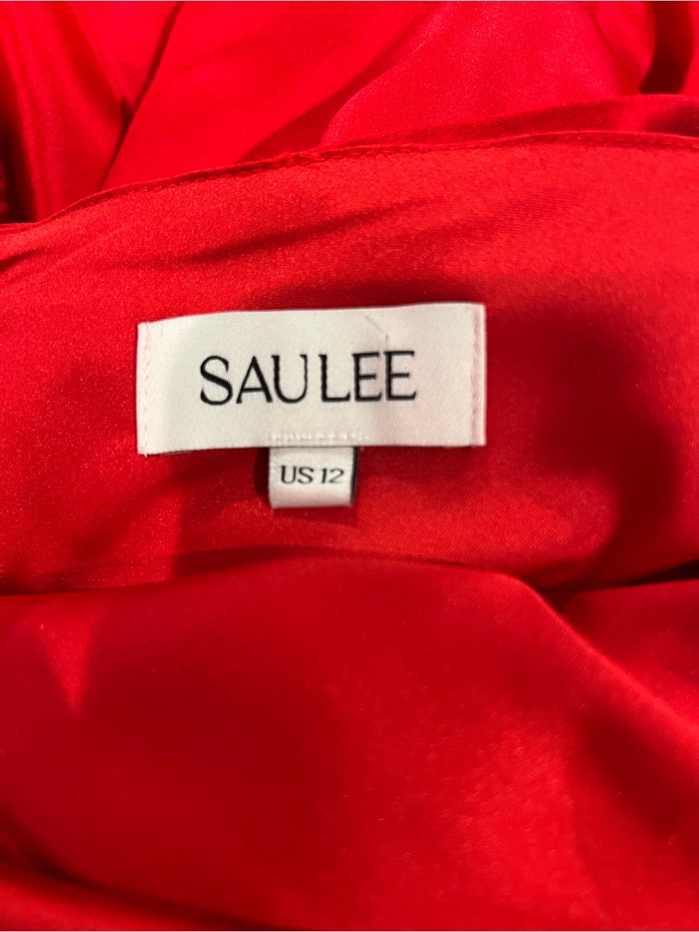 SAU LEE Callie Satin Gown Red Open Back Formal Maxi Dress US Size 12 - Picture 10 of 11